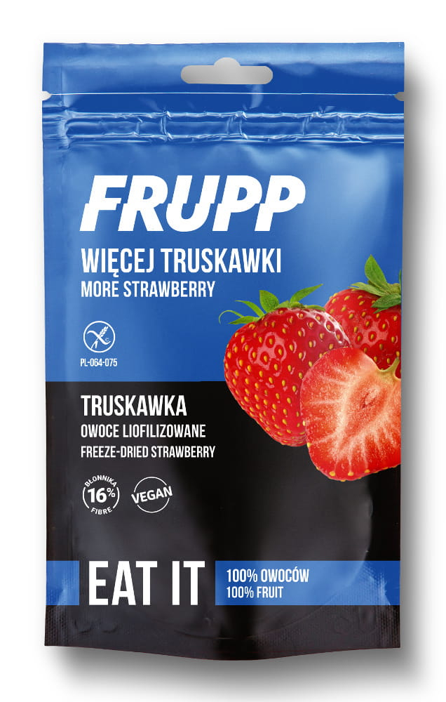 FRUPP Truskawka owoce liofilizowane plastry bezglutenowe kawałki 13g Celiko