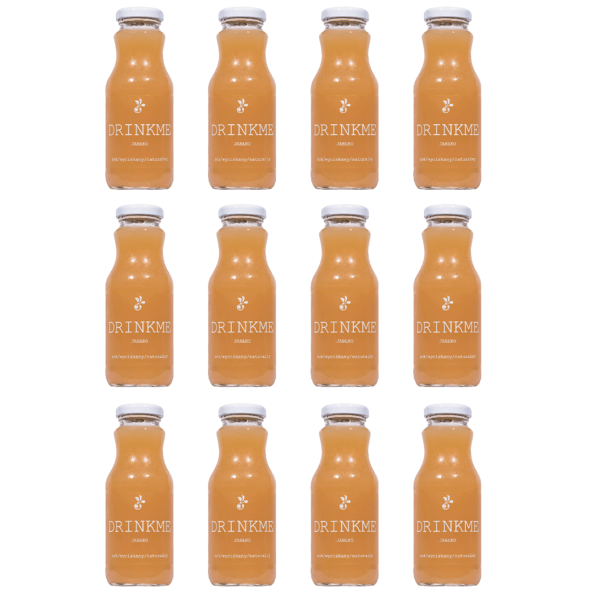 12 x Naturalny jabłkowy sok wyciskany DRINKME 250 ml Sadvit