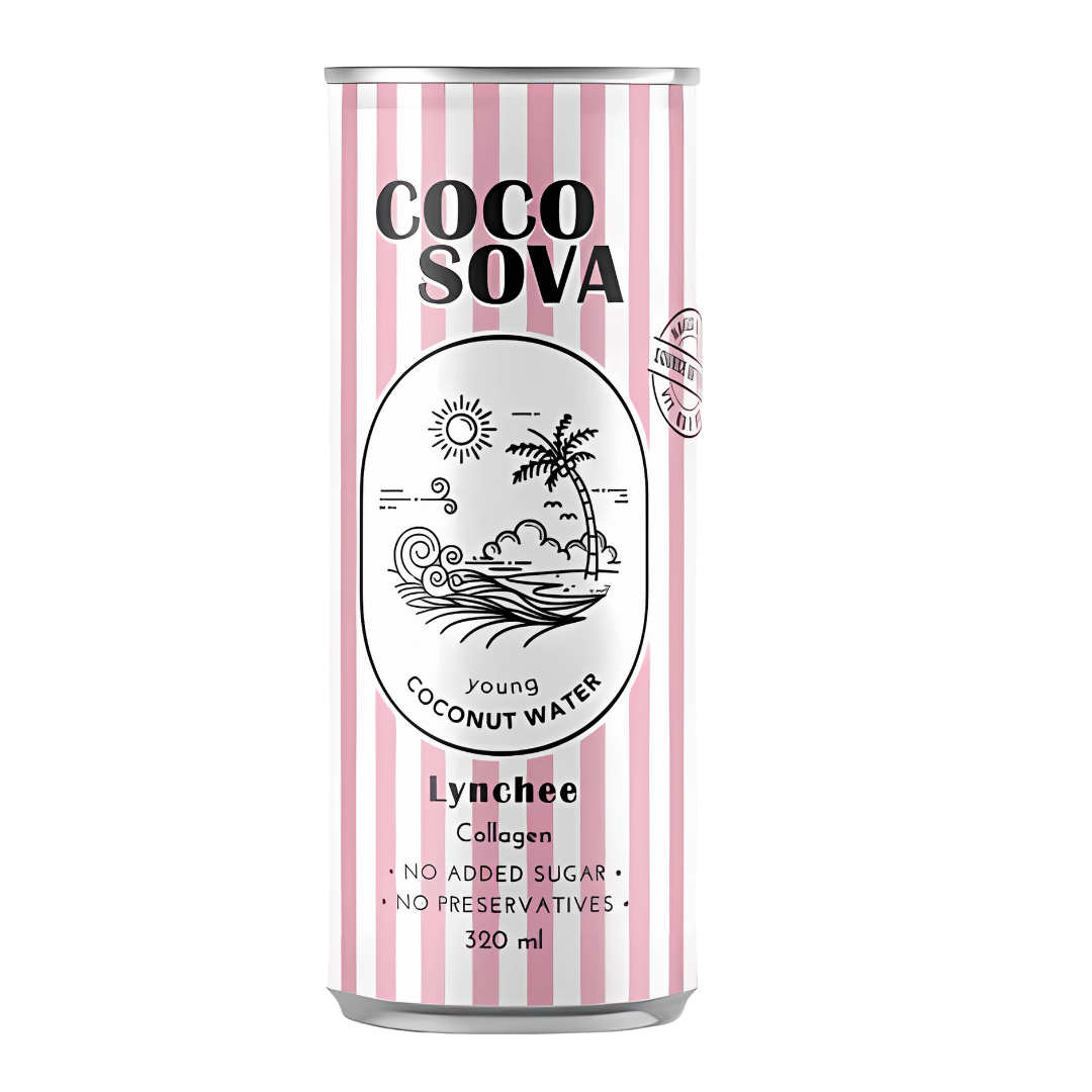 Woda kokosowa Cocosova z młodego kokosa Liczi z kolagenem 320ml