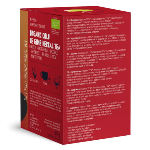 Bio Cold Be Gone Herbal Tea - herbata ziołowa z rooibosem Diet Food