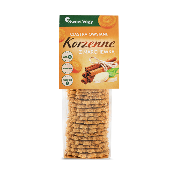 Ciastka owsiane korzenne z marchewką 100g SweetVegy