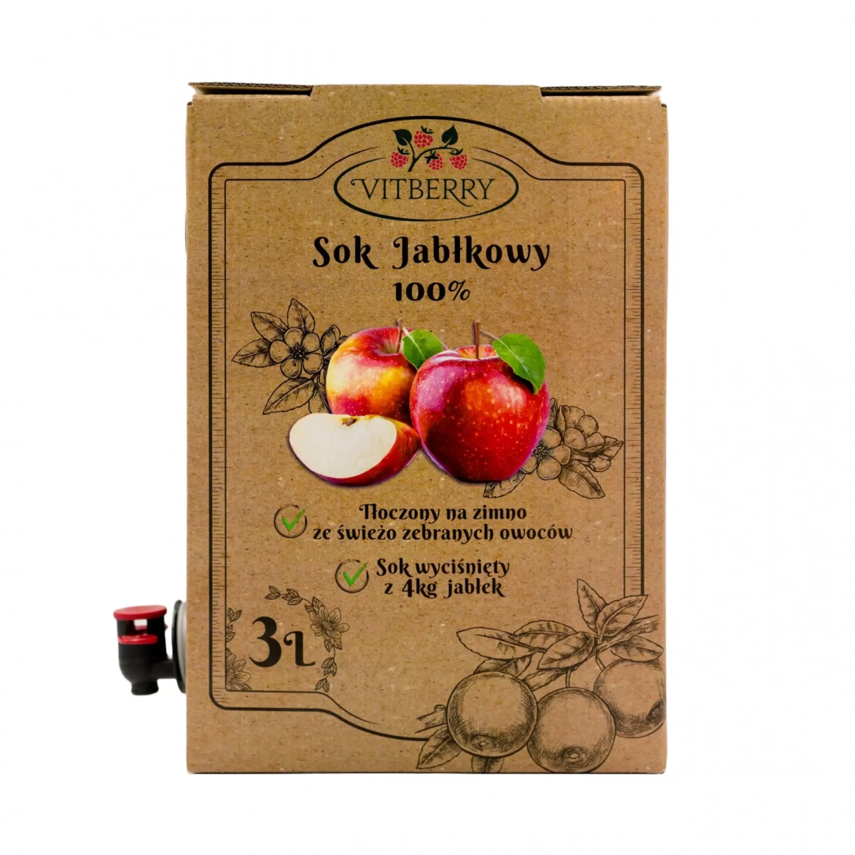 Sok Jabłkowy 100% Vitberry - 250 ml