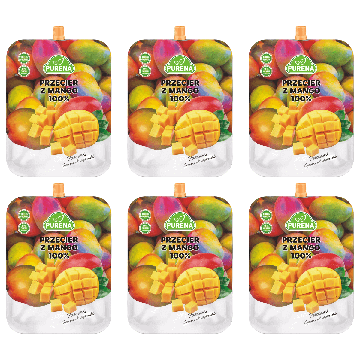 6 x Przecier mango 100% 350 g Purena