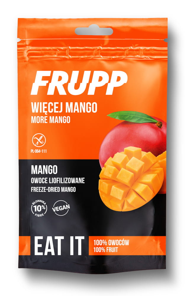 FRUPP Mango owoce liofilizowane plastry bezglutenowe kawałki 15g Celiko