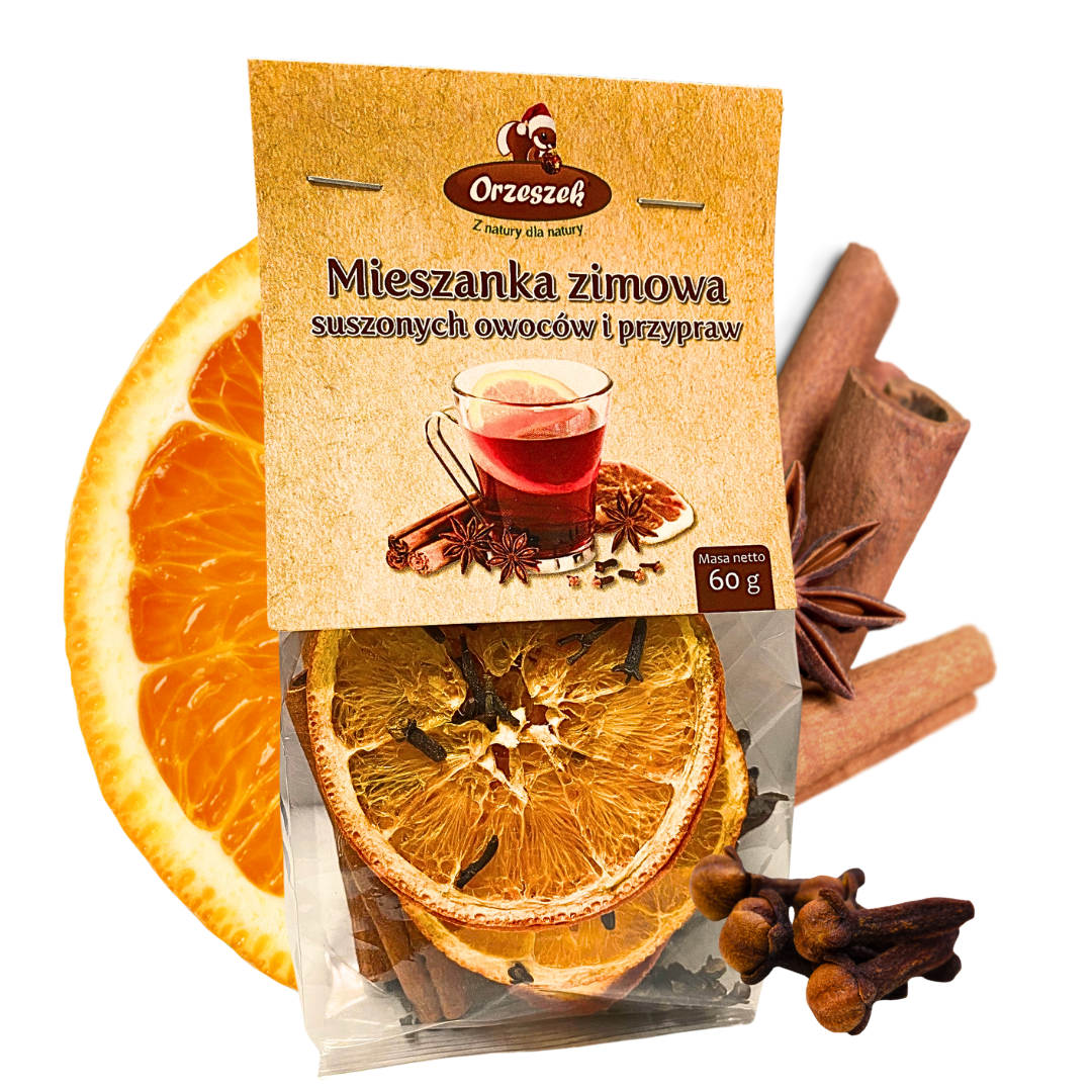 Mieszanka zimowa suszonych owoców i przypraw Orzeszek 60g