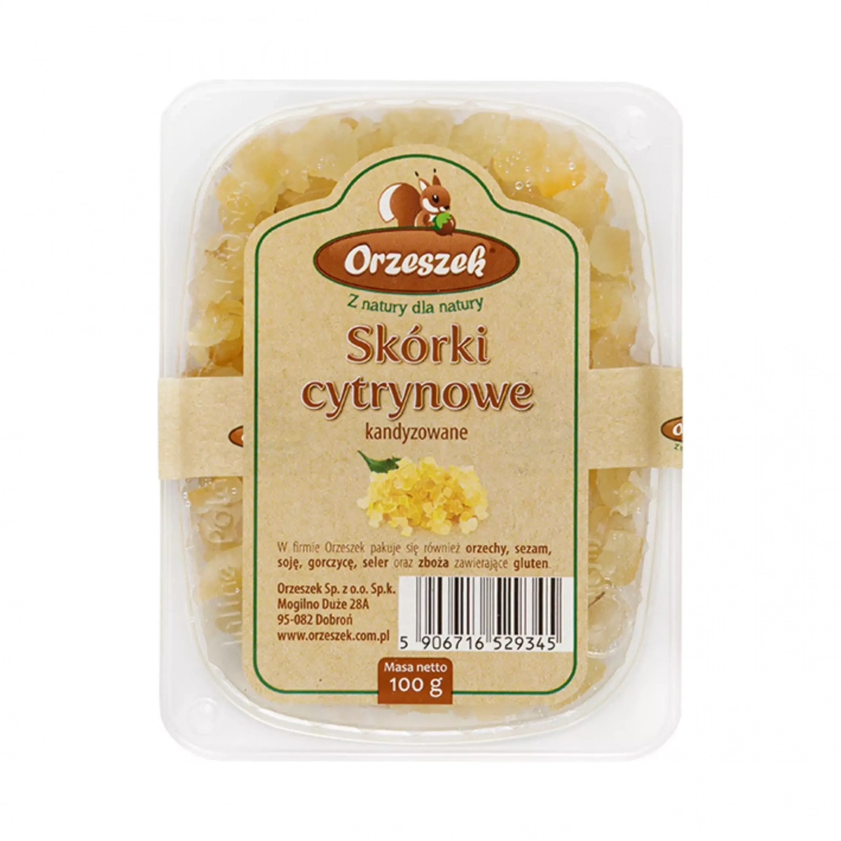 Skórki cytrynowe kandyzowane Orzeszek - 100 g