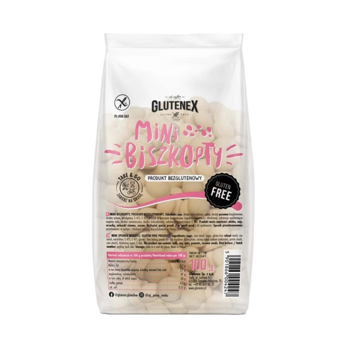 Bezglutenowe biszkopty MINI 100 g Glutenex