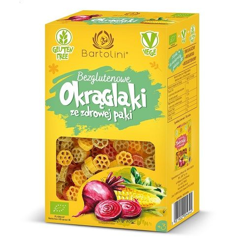 Makaron kukurydziano-ryżowy kółka kolorowe BEZGL. BIO 250g Bartolini