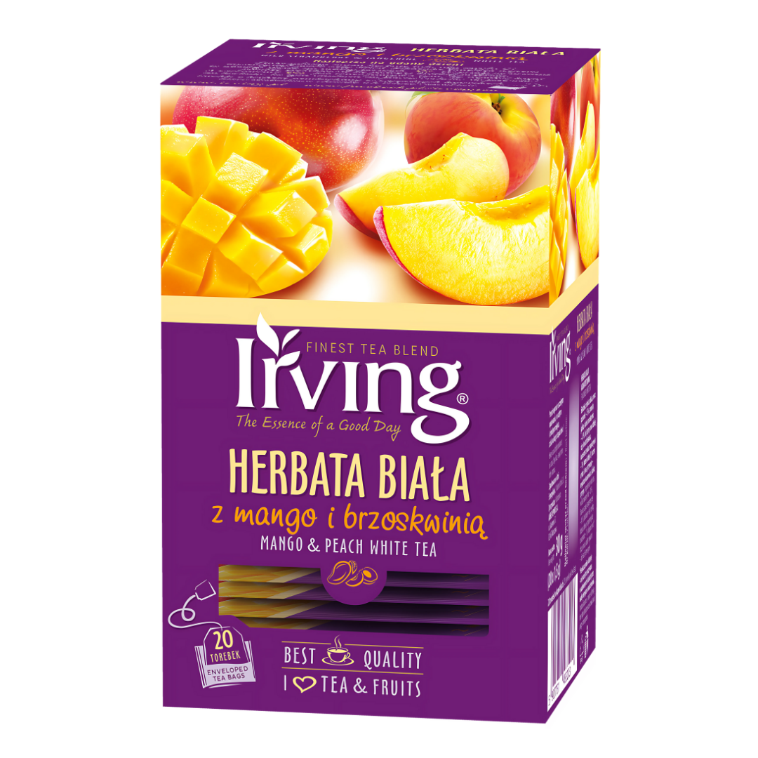 Herbata Biała z mango i brzoskwinią ( 20 torebek) Irving