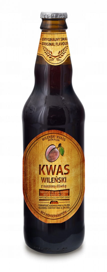 Kwas Chlebowy Wileński z Suszoną Śliwką 500 ml PolBioEco