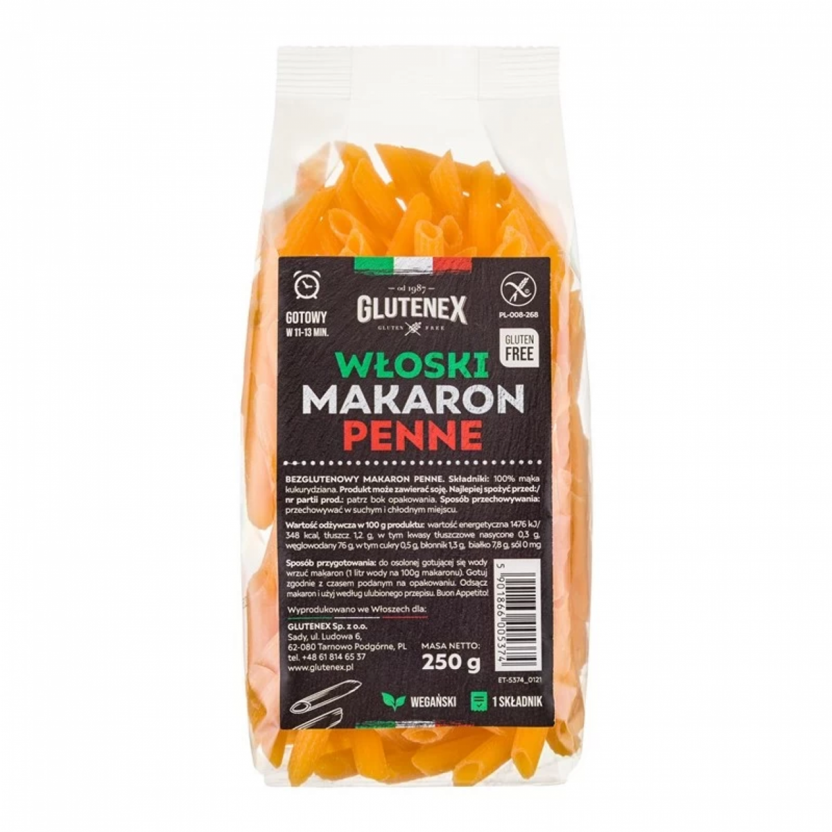 Włoski makaron penne 250g Glutenex