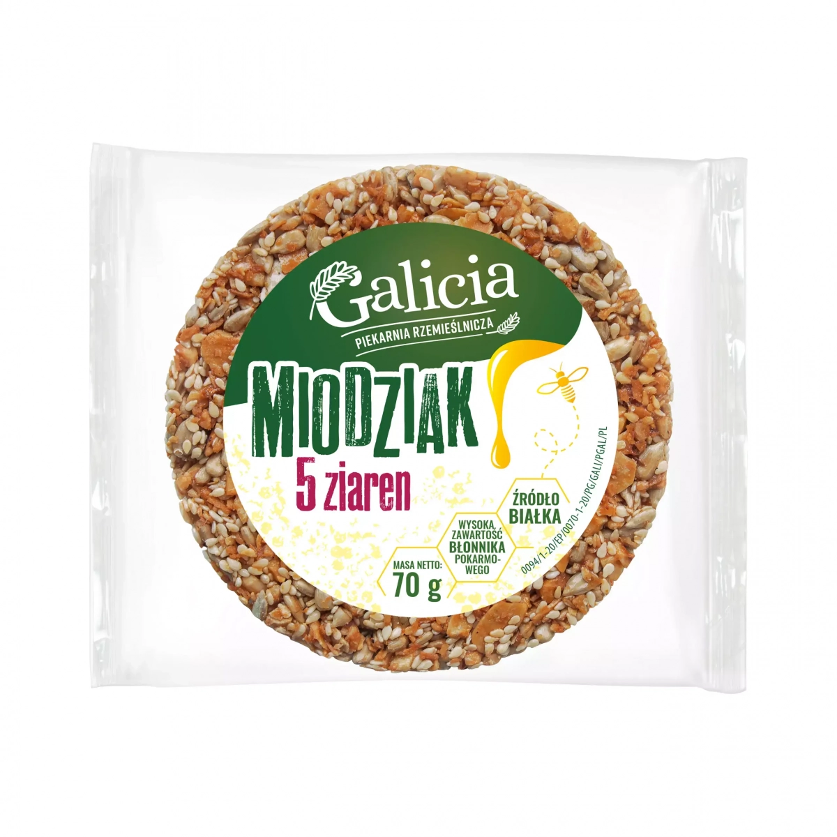 Miodziak baton 5 ziaren 70 g Galicia