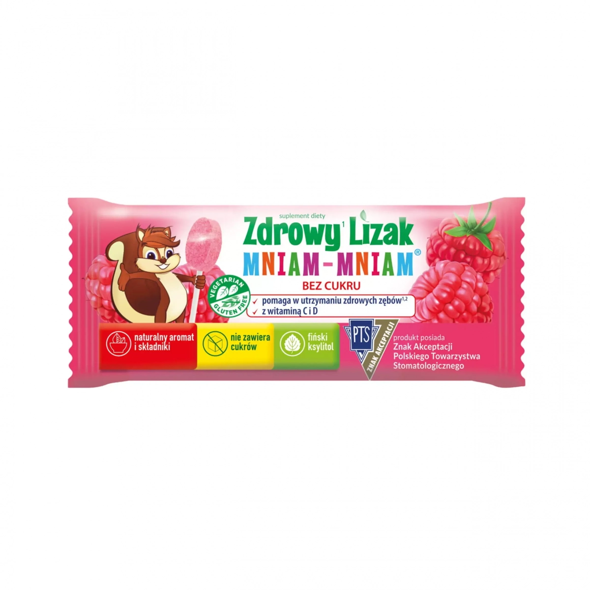 Zdrowy lizak na odporność różne smaki 7 sztuk + naklejka Mniam-Mniam