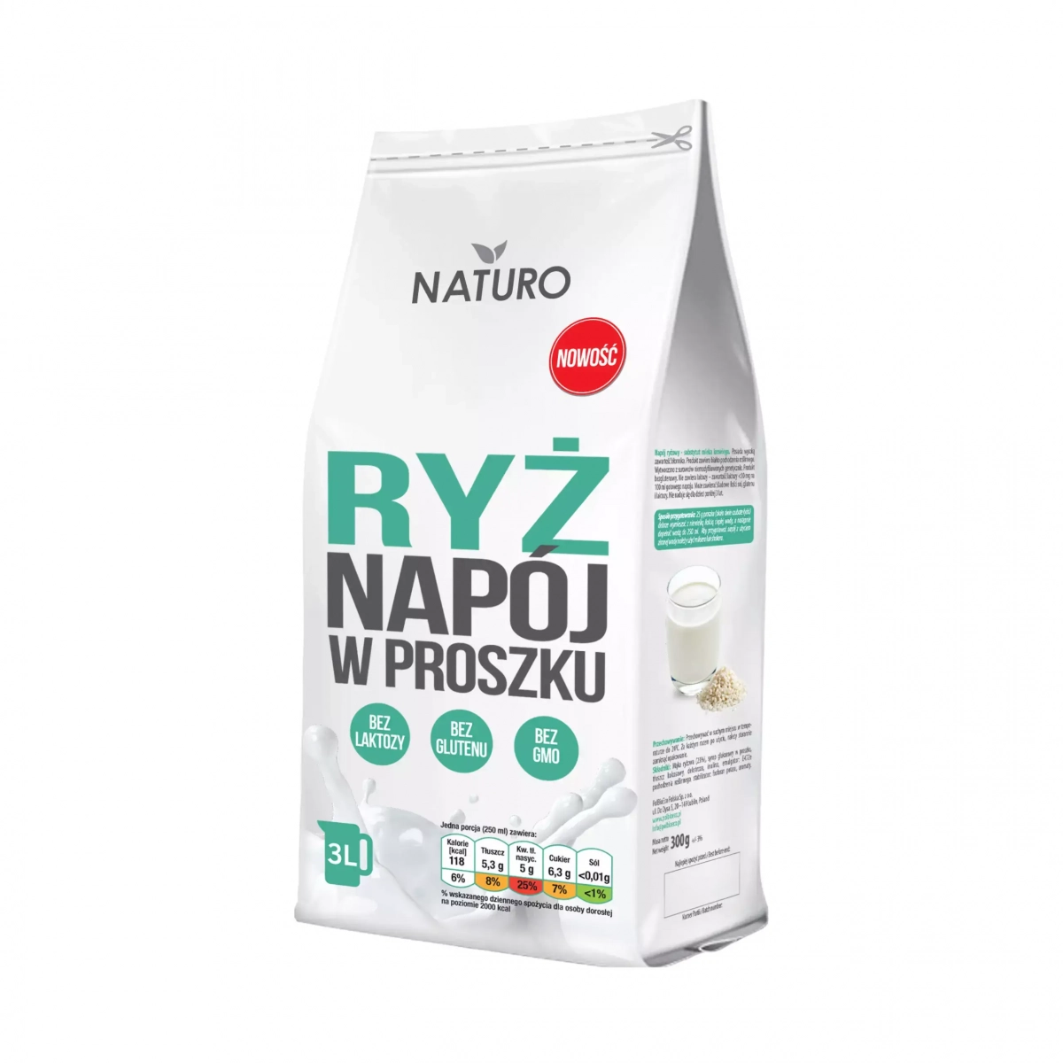 Napój ryżowy w proszku 300 g Naturo