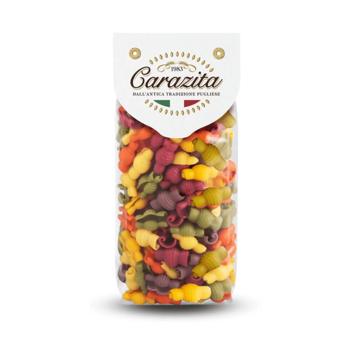 Włoski kolorowy makaron Caramelle (cukierki) 6 smaków 250g Carazita