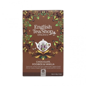 Ekologiczna herbatka ziołowa rooibos z ziarnami kakaowca i laskami wanilii English Tea Shop