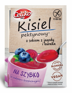 Kisiel pektynowy z sokiem z jagody i buraka bezglutenowy 20g CELIKO