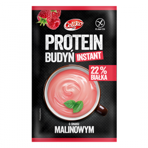 Budyń proteinowy o smaku malinowym instant bezglutenowy 40g Celiko