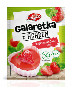 Galaretka z agarem o smaku truskawkowym bezglutenowy 45g Celiko