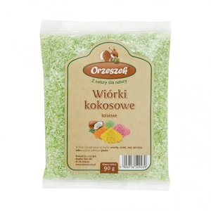 Wiórki kokosowe naturalnie barwione zielone Orzeszek - 90 g