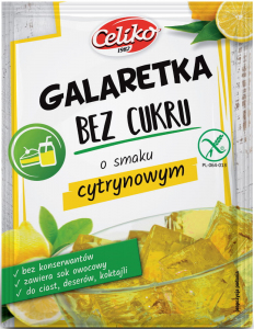 Galaretka o smaku cytrynowym bez cukru bezglutenowy 14g Celiko