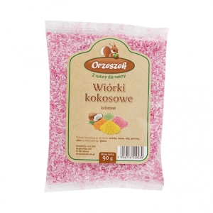 Wiórki kokosowe naturalnie barwione różowe Orzeszek - 90 g