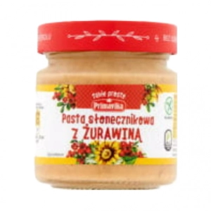 Pasta słonecznikowa z żurawiną - Bezglutenowa 160 g Primavika