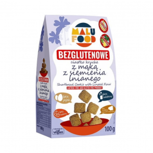 Ciastka kruche z mąką z siemienia lnianego Bezglutenowe bez cukru 100 g Malu Food