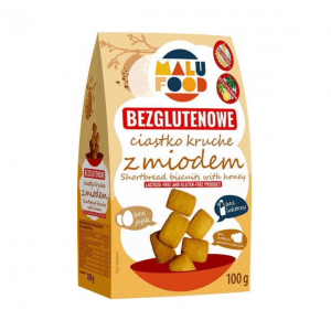 Ciastka kruche z miodem Bezglutenowe bez cukru 100 g Malu Food