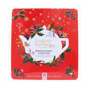 Świąteczny zestaw herbat w metalowej puszce Premium Holiday Collection - 72 szt czerwona English Tea Shop