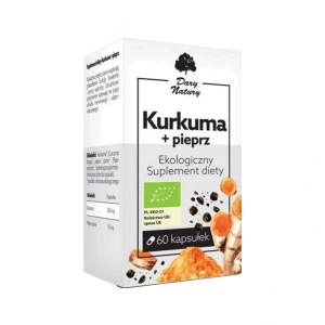 Kurkuma z czarnym pieprzem EKO 60 kapsułek (555mg) Dary Natury