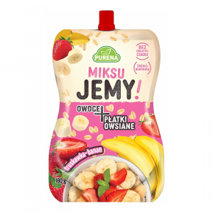 Mus owocowy z płatkami owsianymi truskawka banan 180 g Purena