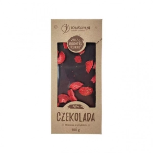 Czekolada z truskawkami bez cukru (słodzona erytrytolem) 100 g Krukam