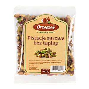 Pistacje zielone surowe, bez łupiny 100 g Orzeszek